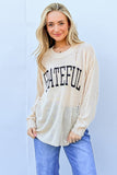 And The Why GRATEFUL Long Sleeve Knit Top 