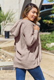 Full Size Teddy Hooded Jacket with Pockets 