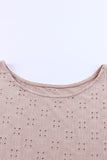 Plus Size Eyelet Round Neck Short Sleeve Blouse 
