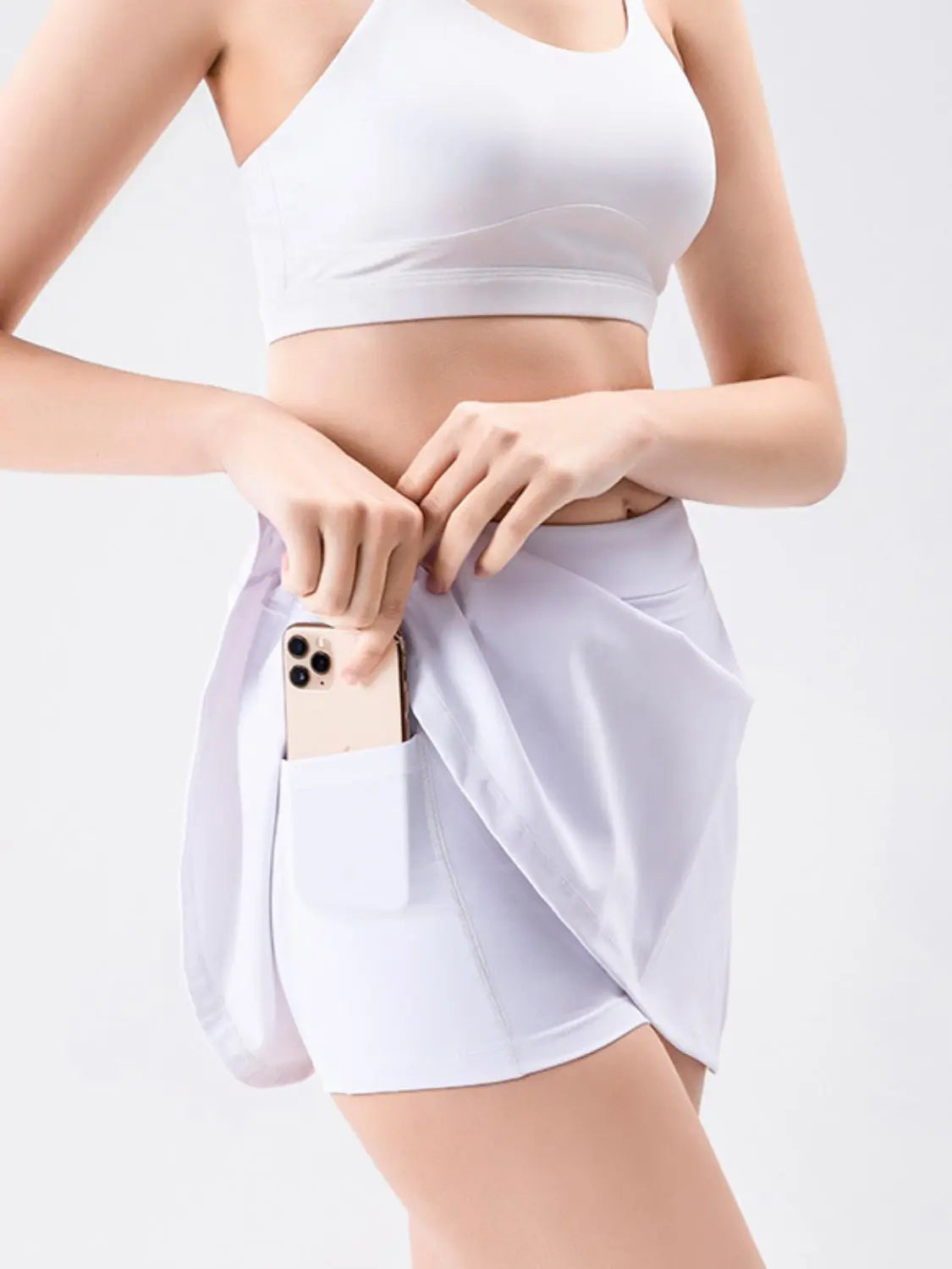 High Waist Active Skort with Pockets 