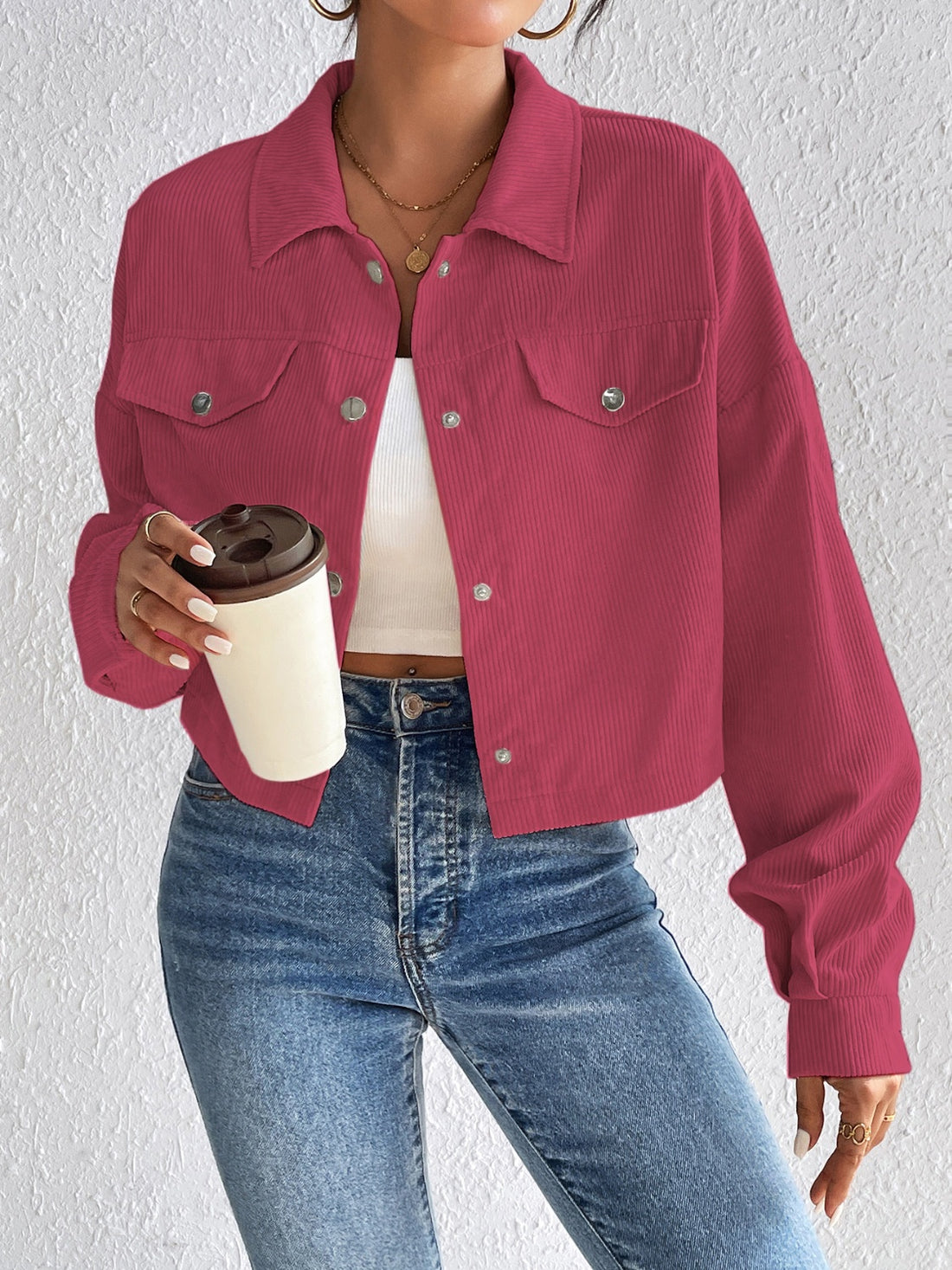 Honey Snap Down Long Sleeve Jacket 