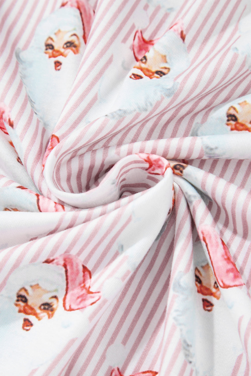 Santa Print Long Sleeve Top and Pants Lounge Set 