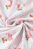 Santa Print Long Sleeve Top and Pants Lounge Set 