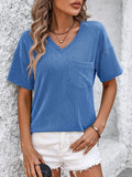 Mandy V-Neck Dropped Shoulder T-Shirt 