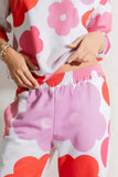 Flower Round Neck Long Sleeve Top and Pants Lounge Set Lingerie & Nightwear