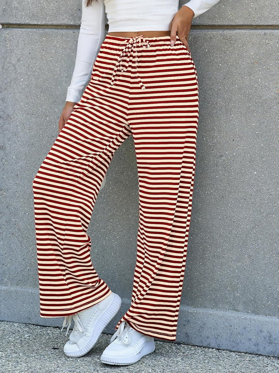 Lovelet Striped Wide Leg Pants Pants