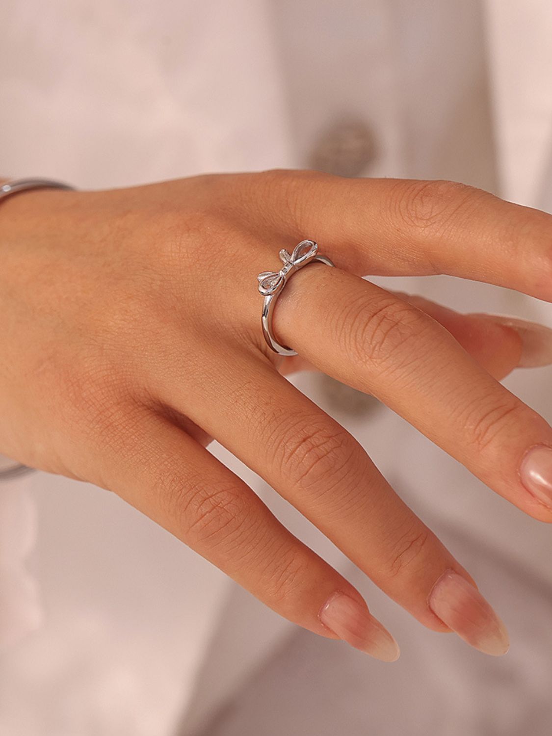 Stainless Steel Bow Ring 