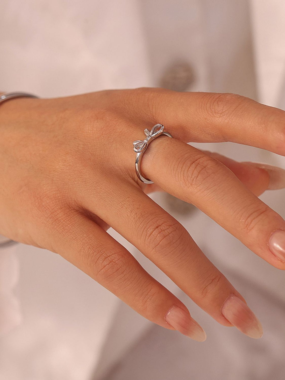 Stainless Steel Bow Ring 