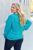 Basic Bae Full Size V-Neck Lantern Sleeve Top 