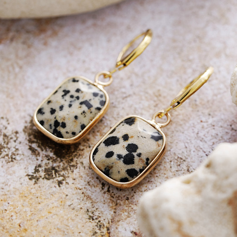 Copper Natural Stone Dangle Earrings 