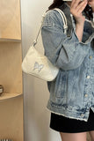 Butterfly PU Leather Knotted Strap Shoulder Bag 