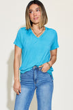 Basic Bae Full Size V-Neck High-Low T-Shirt 