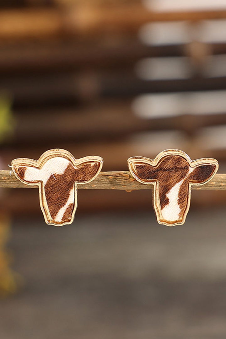 Bull Head Alloy Stud Earrings 