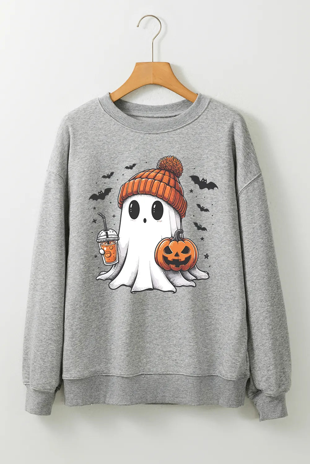 Ghost Round Neck Long Sleeve Sweatshirt 
