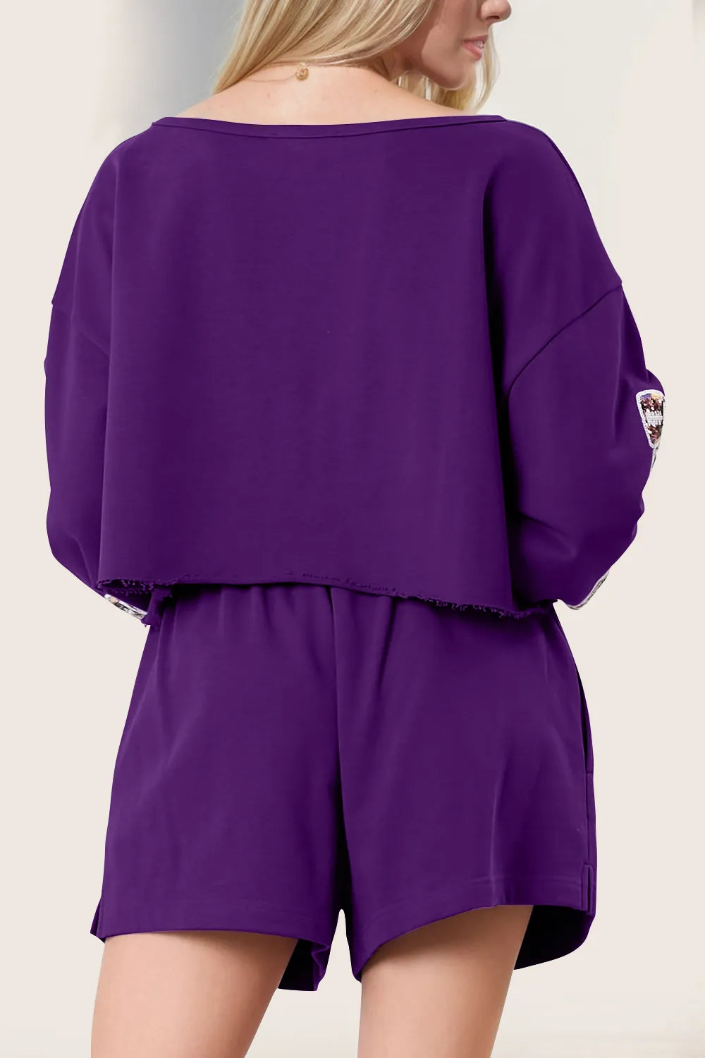 Double Take Sequin Bow Cropped Top and Shorts Set 