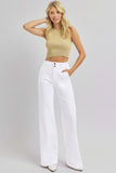 RISEN Full Size Tummy Control Double Button Wide Leg Jeans 