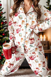 Printed Collared Neck Top and Pants Lounge Set Lingerie & Nightwear