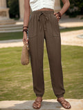 Perfee Textured High Waist Joggers 