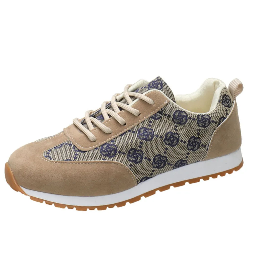 Floral Contrast Round Toe Sneakers 