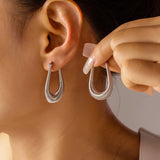 Titanium Steel U Shape Earrings 