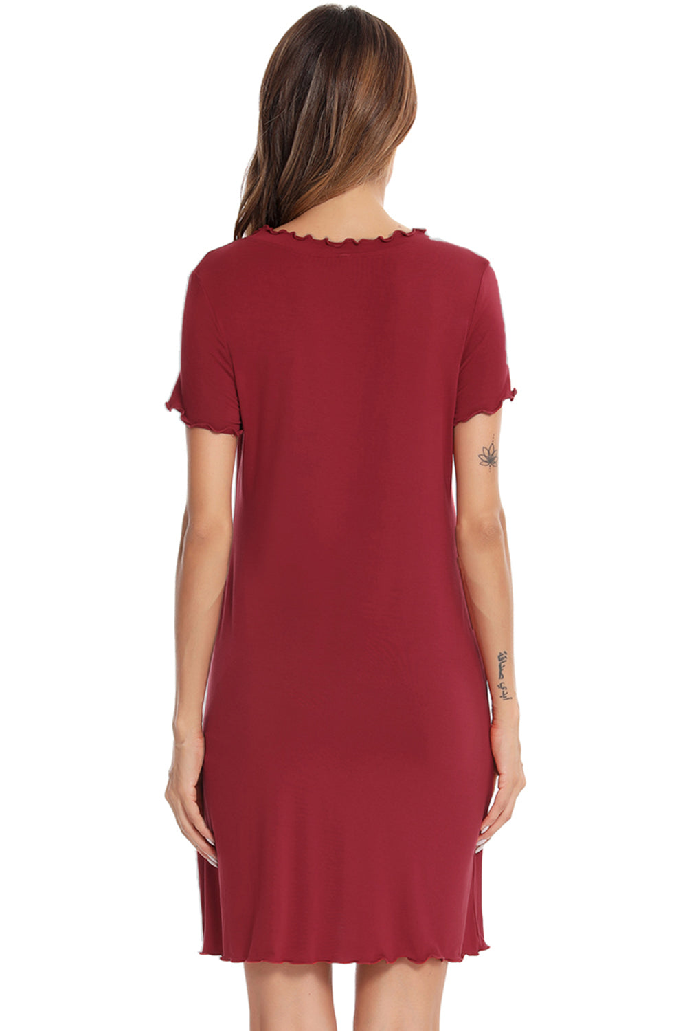 Round Neck Short Sleeve Lounge Dress 