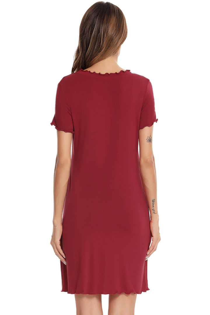 Round Neck Short Sleeve Lounge Dress 