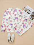 Floral Print Round Neck Top and Drawstring Pants Lounge Set Lingerie & Nightwear