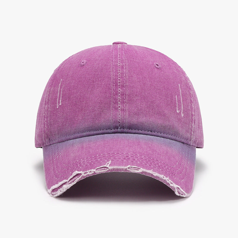 Distressed Washed Adjustable Baseball Cap 