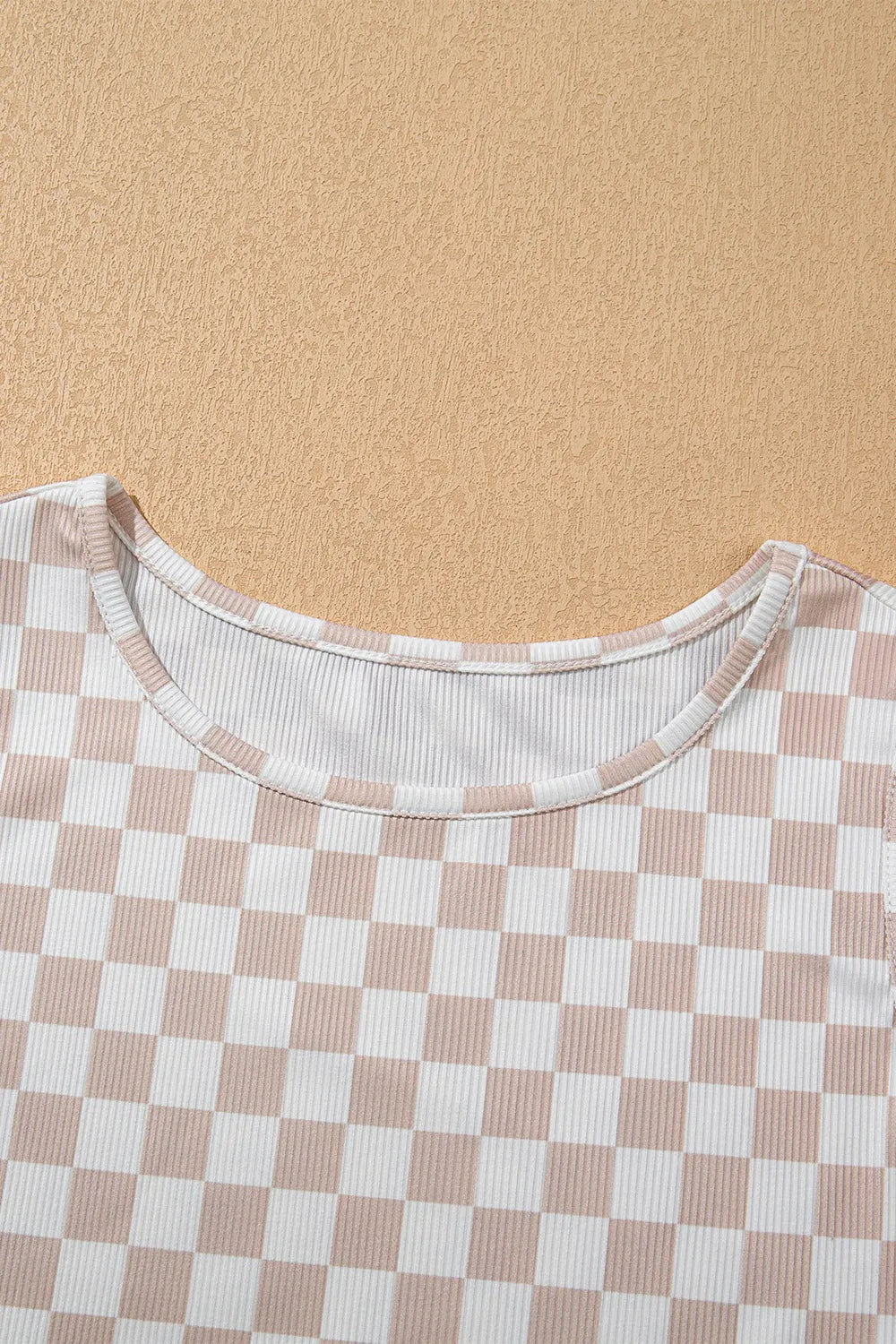 Ribbed Texture Checkered Print Tank and Pants Set Lingerie & Nightwear