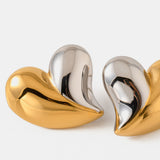 Heart Shape Stainless Steel Stud Earrings 