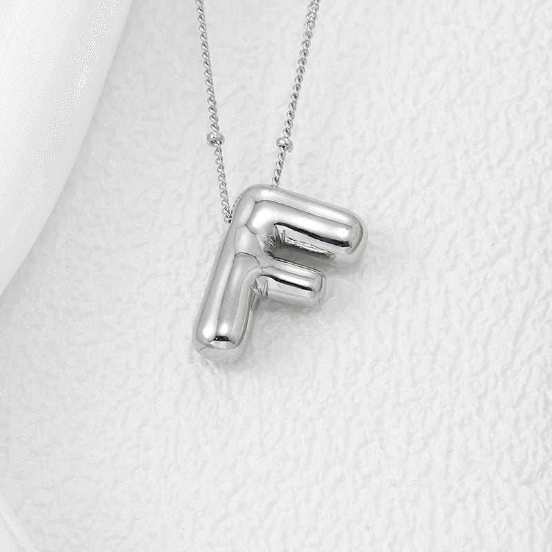 Copper Bubble Letter Pendant Necklace 