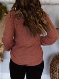 Plus Size Square Neck Long Sleeve T-Shirt 
