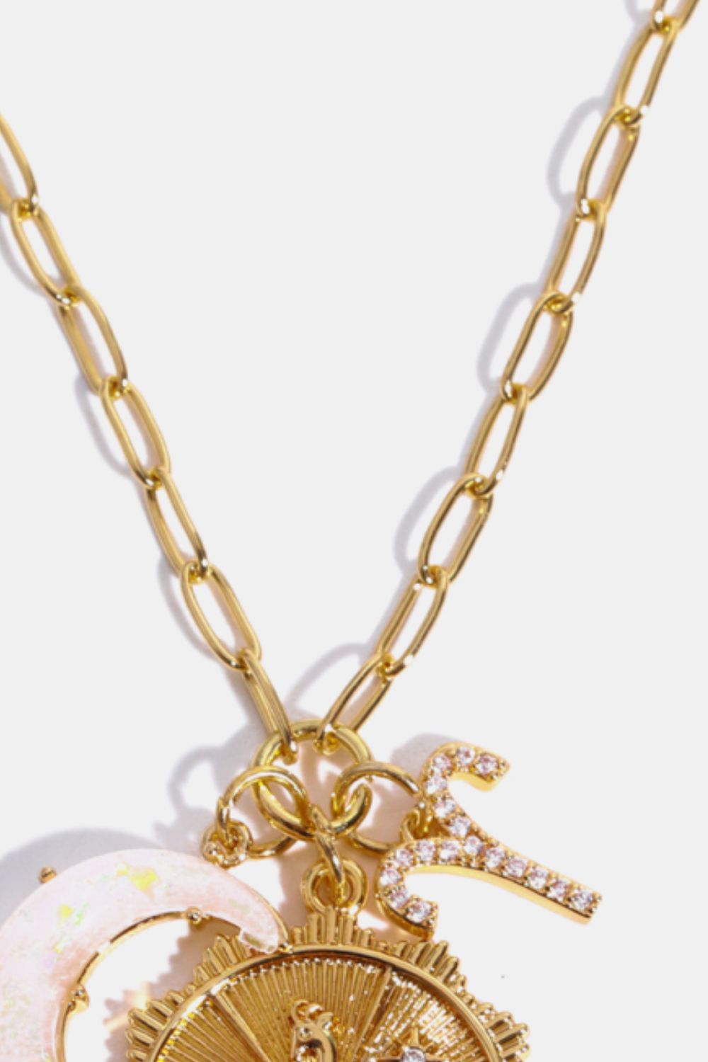 Constellation and Moon Pendant Copper Necklace 