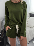 Round Neck Raglan Sleeve Top and Shorts Lounge Set Lingerie & Nightwear