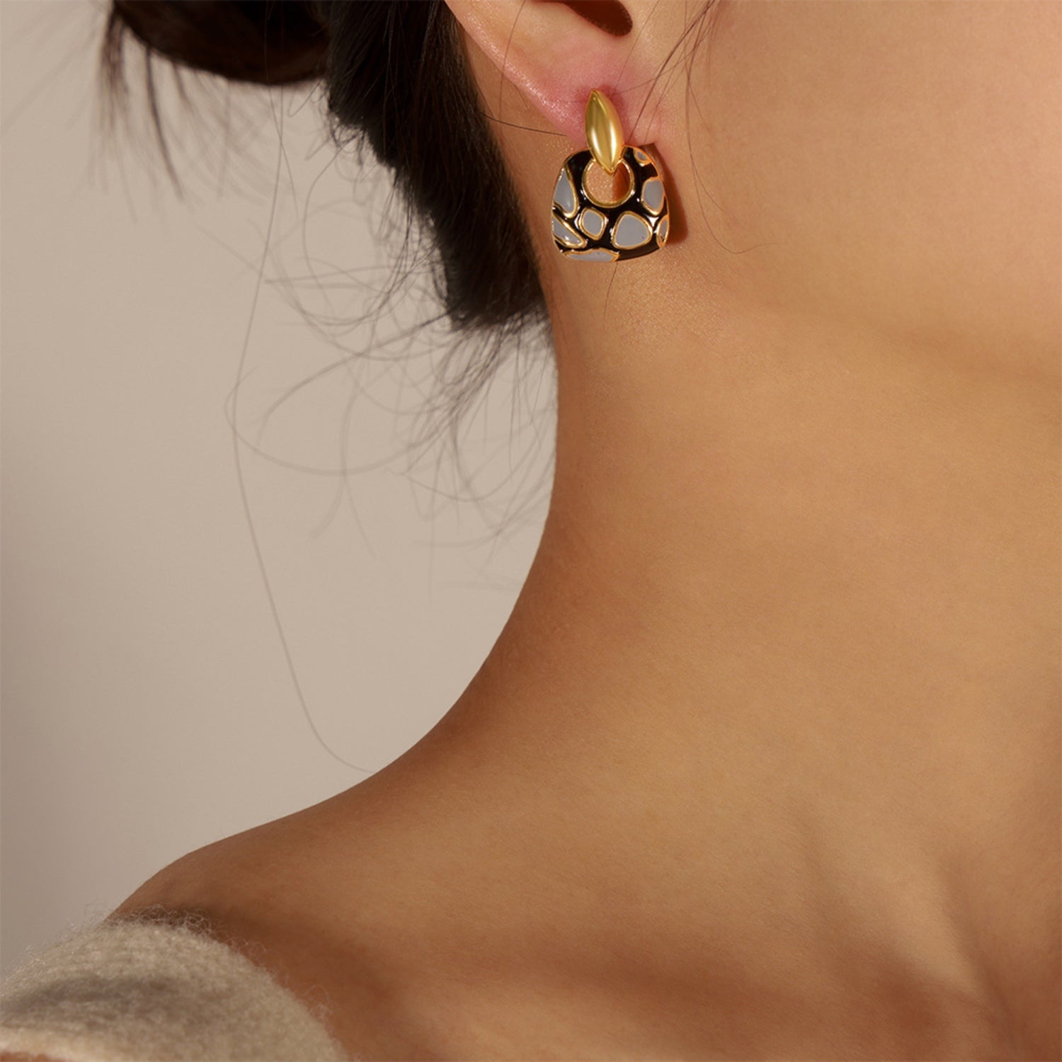 Copper Oil Drip Earrings 