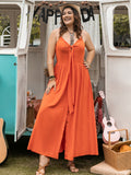 Plus Size Halter Neck Midi Dress 