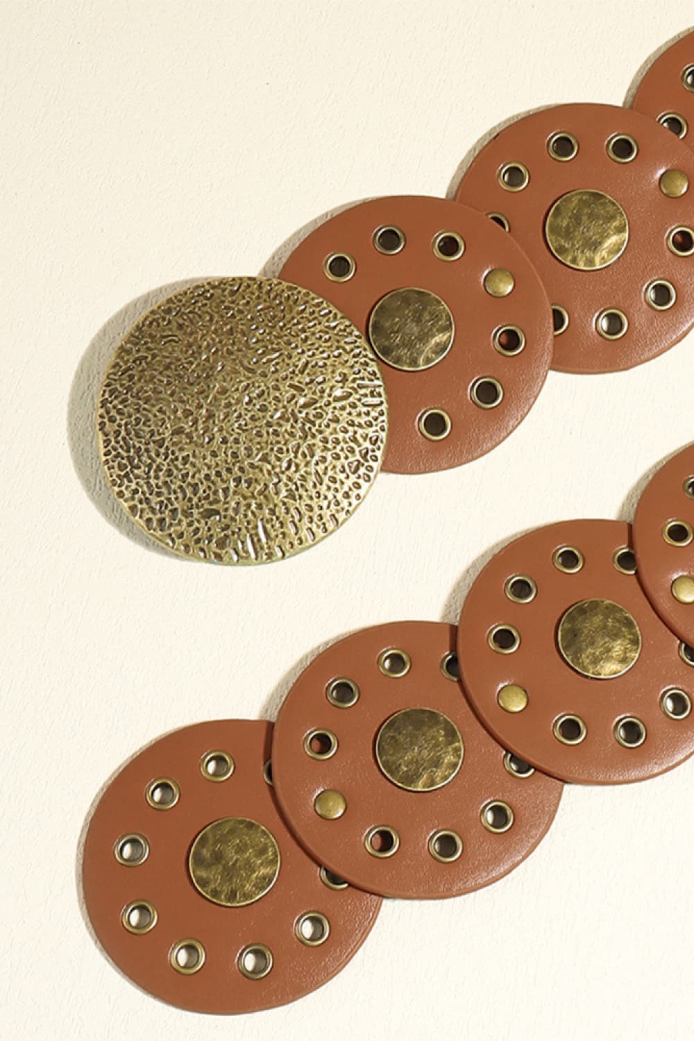 Round Shape PU Leather Belt 