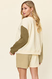 Double Take Full Size Contrast Drop Shoulder Top and Shorts Set 