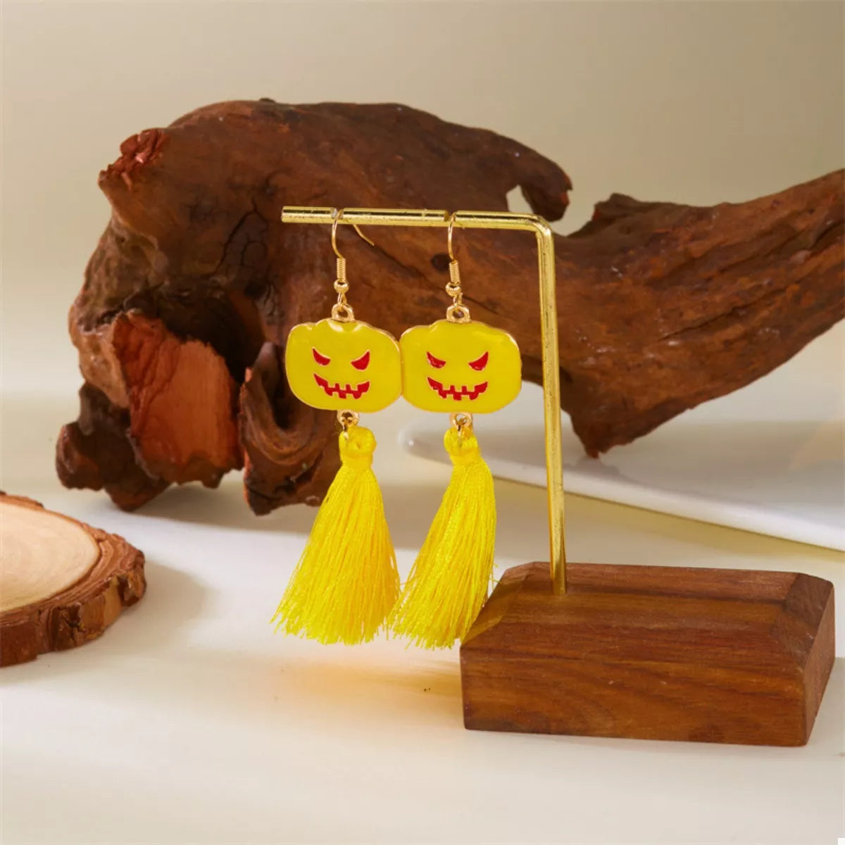 Halloween Ghost and Pumpkin Dangle Earrings 