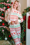 Christmas Element Round Neck Top and Pants Lounge Set Lingerie & Nightwear
