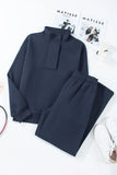 Half Snap Long Sleeve Top and Pants Active Set 