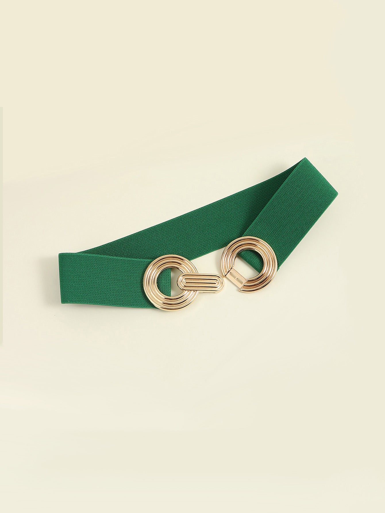 Geometric Buckle Elastic Wide Belt 