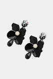 Bloosom Flower and Teardrop Resin Dangle Earrings 