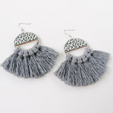 Tassel Detail Leopard Drop Earrings 