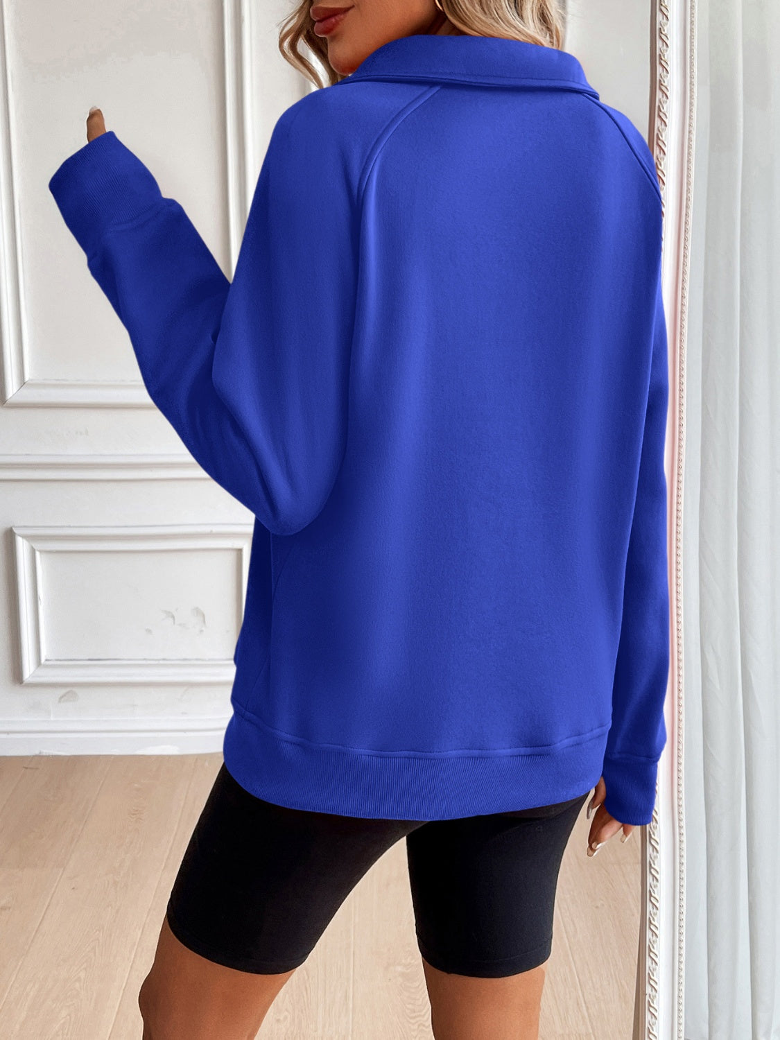 Ivy Lane Half Zip Raglan Sleeve Sweatshirt 