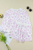 Leopard Long Sleeve Top and Drawstring Shorts Lounge Set Lingerie & Nightwear