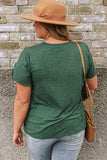 Plus Size V-Neck Petal Sleeve Blouse 