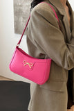 Bow Trim PU Leather Shoulder Bag 