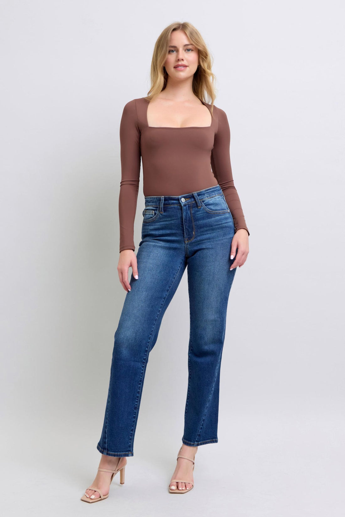 Judy Blue Full Size Side Seam Detail Straight Jeans with Pockets Jeans