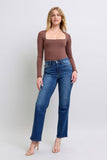 Judy Blue Full Size Side Seam Detail Straight Jeans with Pockets Jeans